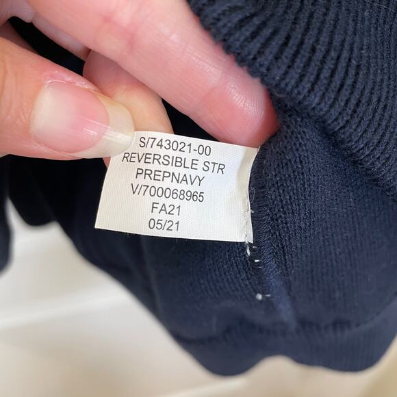 Banana Republic Mens Reversible Sweatshirt Prep Navy Stripe NWT XL Tall - Picture 3 of 7